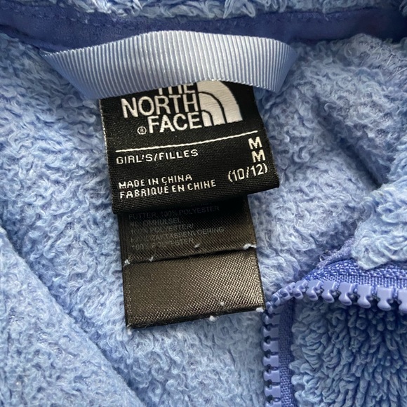 The North Face Girls Medium 10-12 Blue Fuzzy Osito Full Zip Fleece Jacket - Picture 4 of 9